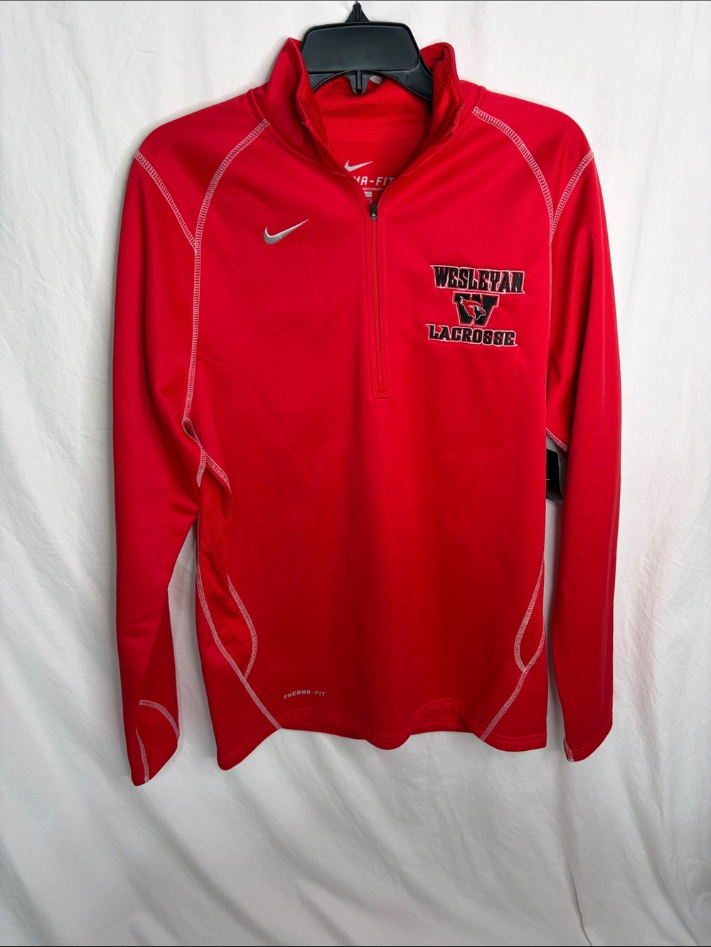 Nike Red Men’s Wesleyan Lacrosse Dri-FIT Quarter-Zip Pullover